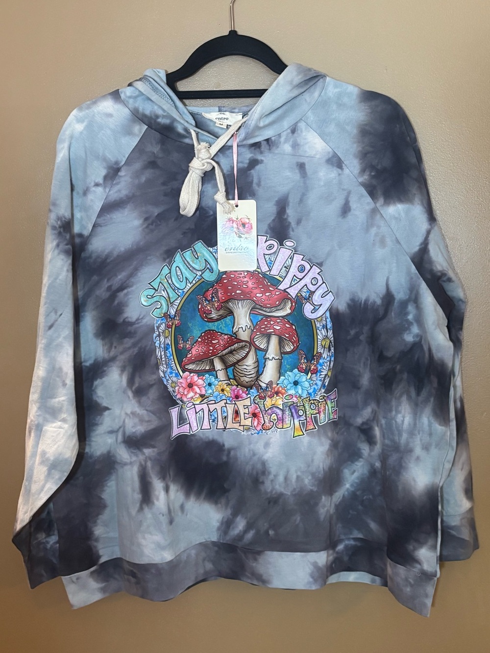 Women’s Tie Dye Stay Trippy Little Hippie Light Weight Hoodie Size Medium